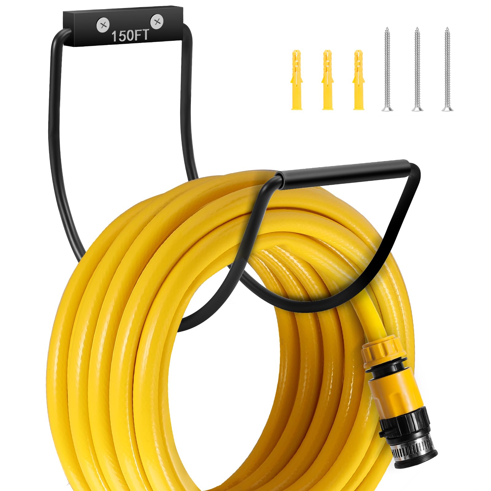 GBESTWOOW hose hanger wall mount for organized outdoor hose storage and easy access.