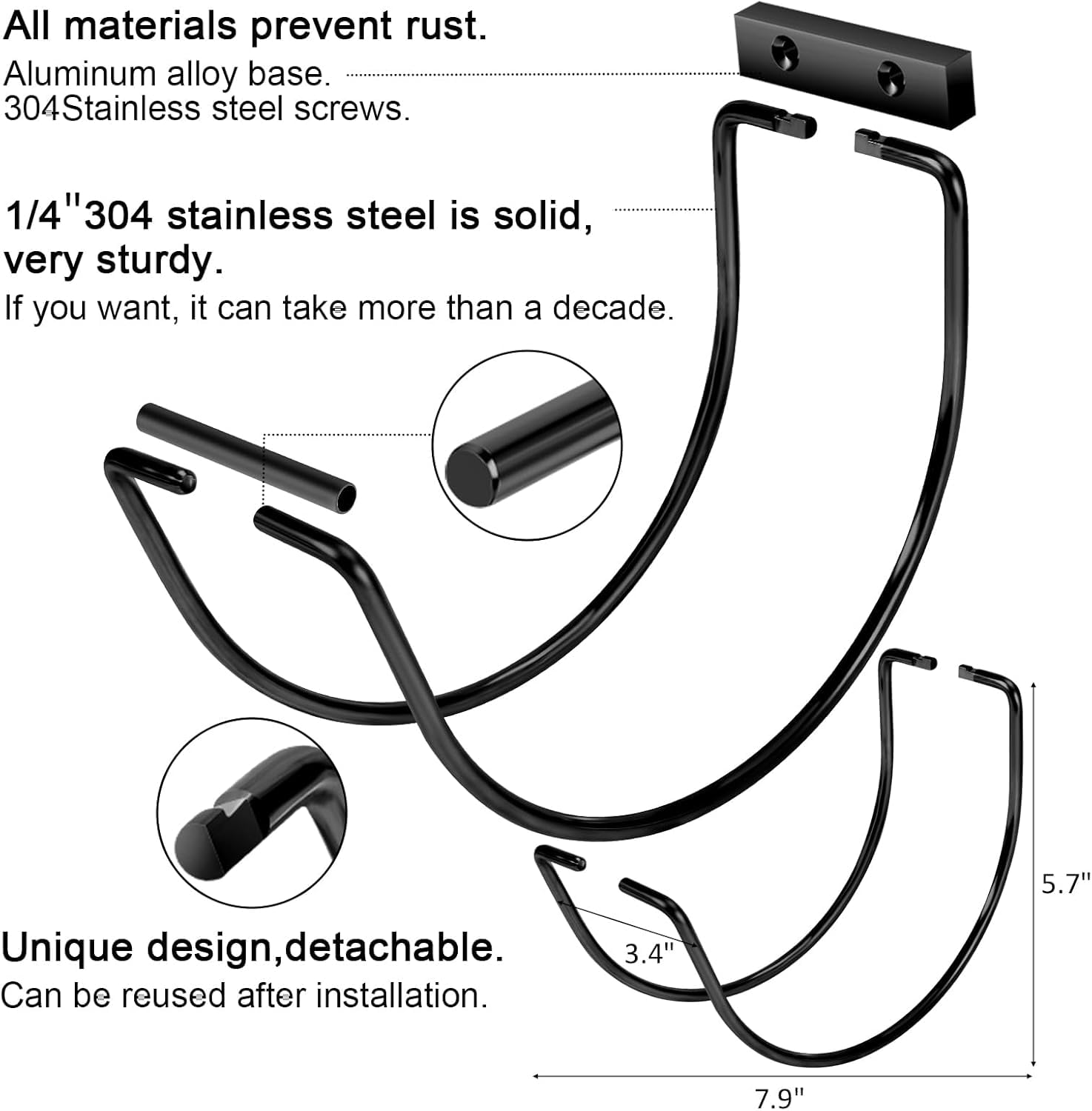 GBESTWOOW 304 stainless steel hose holder offering rust-resistant outdoor durability.