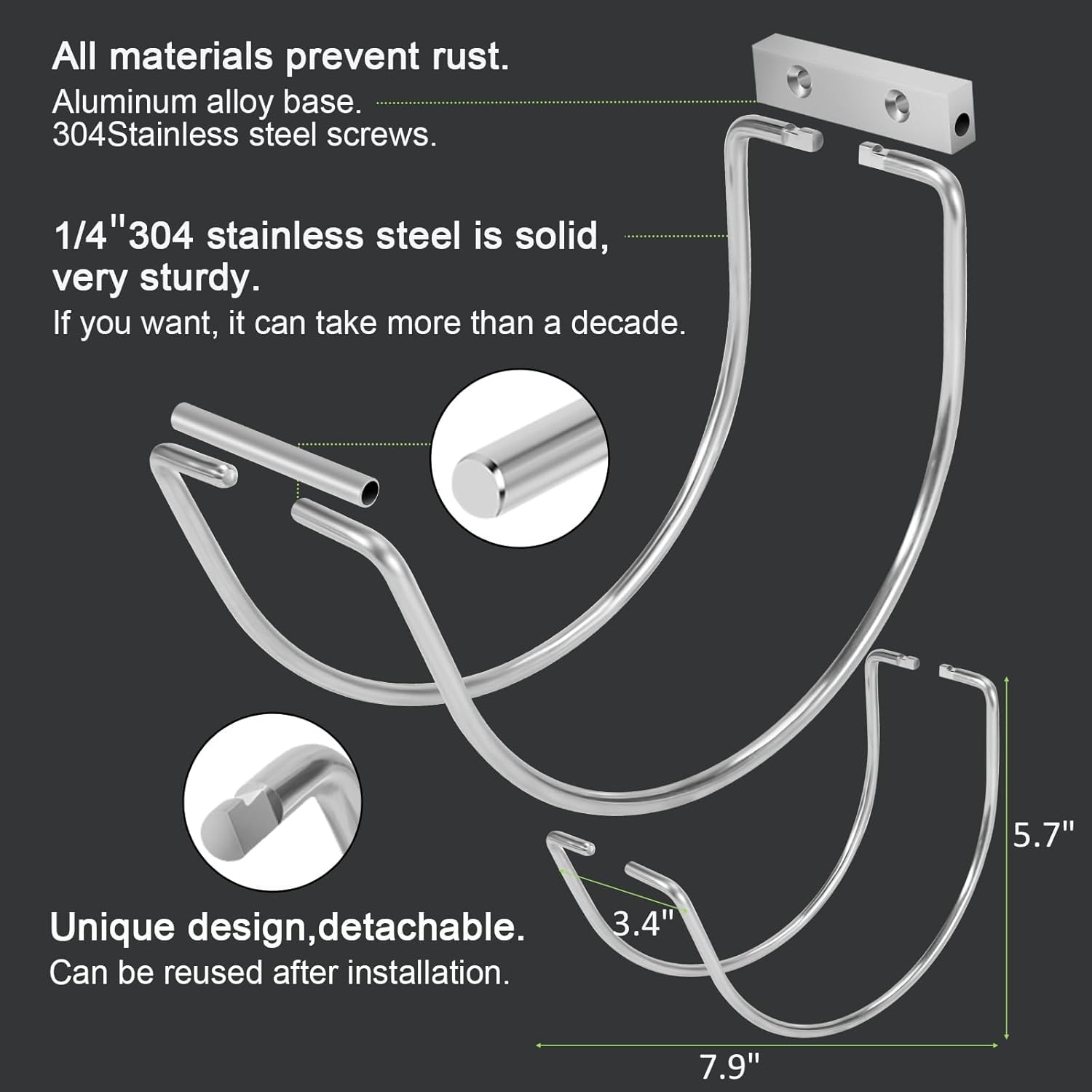 GBESTWOOW removable-design hose hanger makes seasonal storage a breeze.