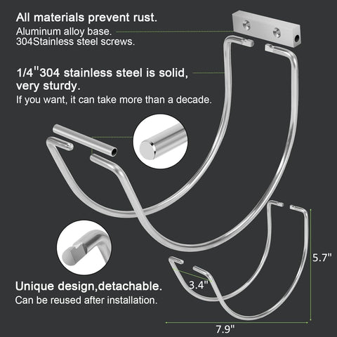 GBESTWOOW removable-design hose hanger makes seasonal storage a breeze.