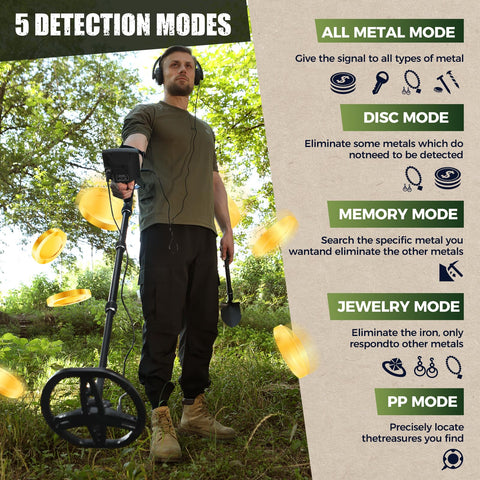 Gbnryg detector's telescoping rod folds quickly for easy transport.