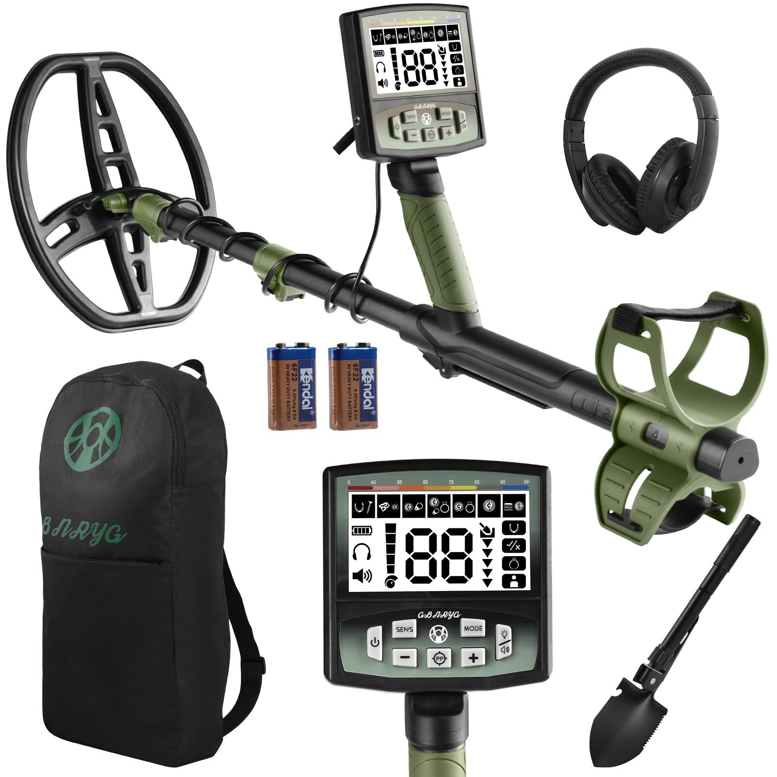 Gbnryg professional metal detector with a 12-inch coil for faster area coverage.