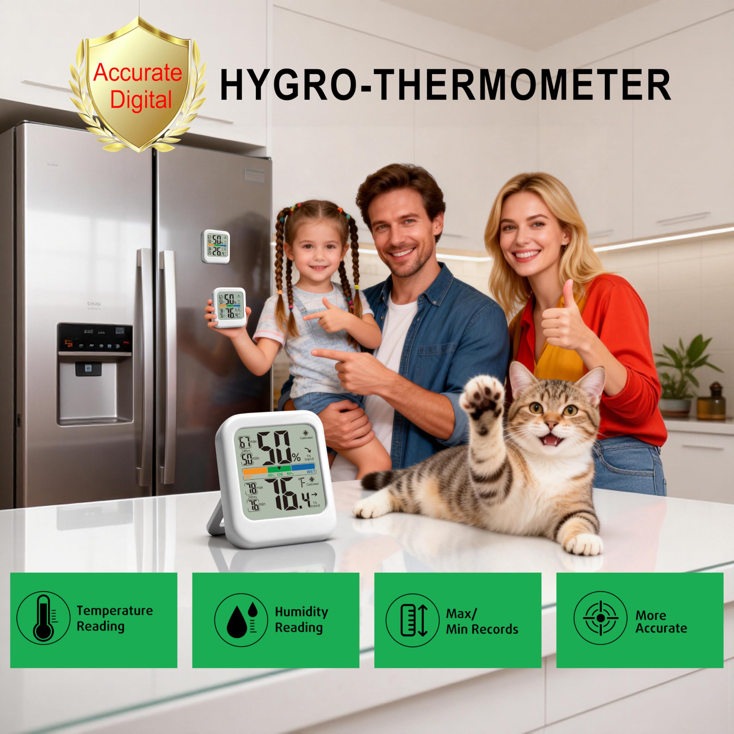 G.CATACC temperature-humidity Reading captures precise indoor conditions for comfortable spaces.