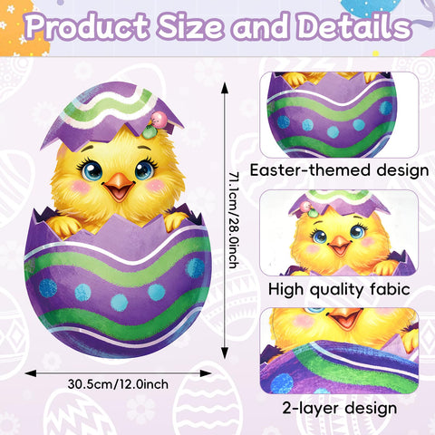 GCCL Easter Chick Flag backside view mirrors art for garden visibility.