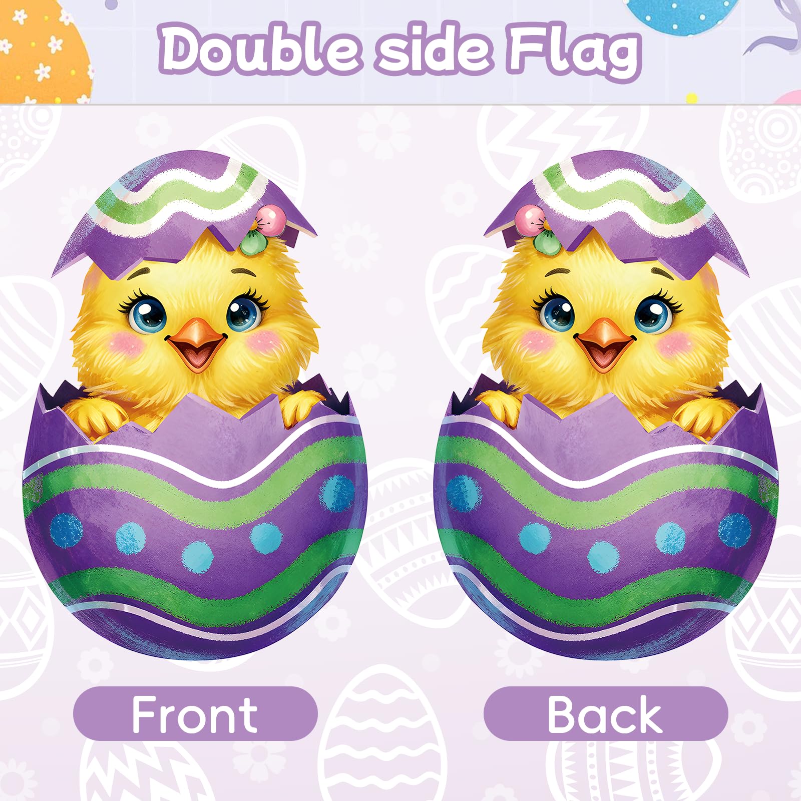 GCCL Easter Chick Flag detailed print delivers crisp colors from any angle.