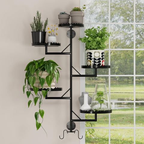 GcdPai rotating plant stand 180-degree display for sun-loving succulents and herbs.