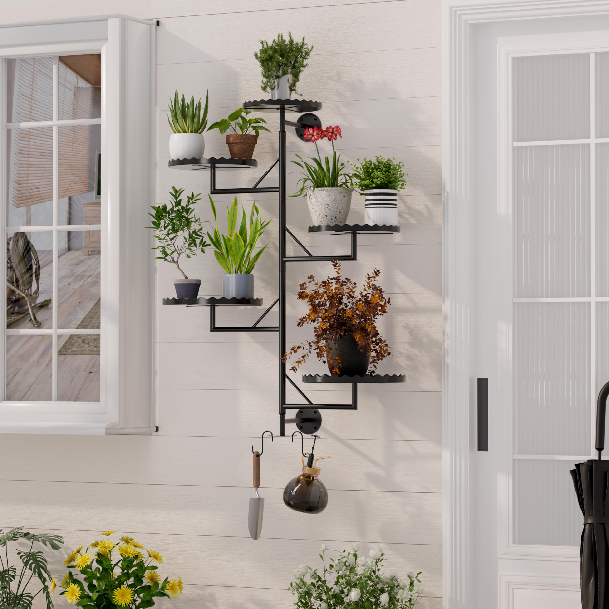 GcdPai stylish black finish enhances any indoor plant collection.