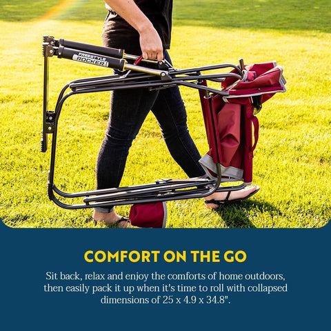 GCI Freestyle Rocker Indigo Blue on uneven terrain with spring action.