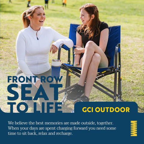GCI Freestyle Rocker XL on grass with sturdy steel frame supporting up to 400 lbs