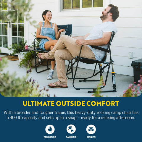 Folded Freestyle Rocker XL compact for easy travel and storage.
