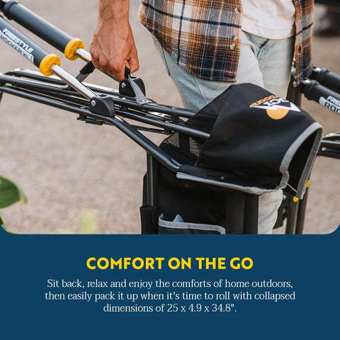 GCI Freestyle Rocker XL built-in beverage holder and phone pocket for easy access