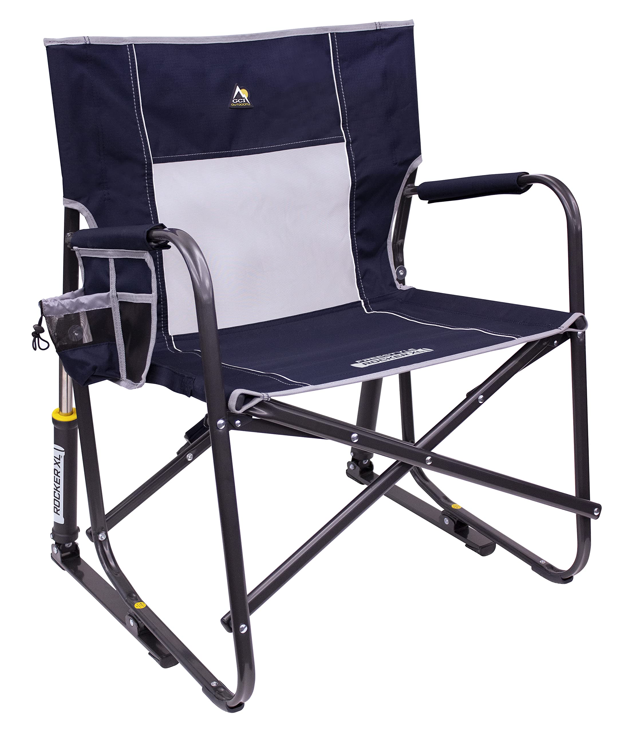 GCI Outdoor Freestyle Rocker XL seat close-up highlighting roomy comfort for outdoor seating.