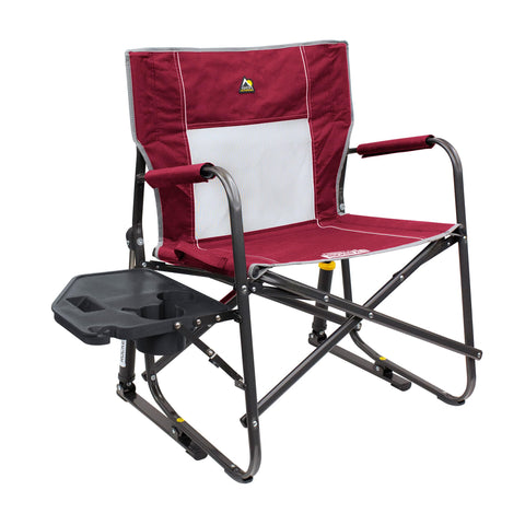 GCI Outdoor Freestyle Rocker XL with Side Table offers a convenient surface for drinks.