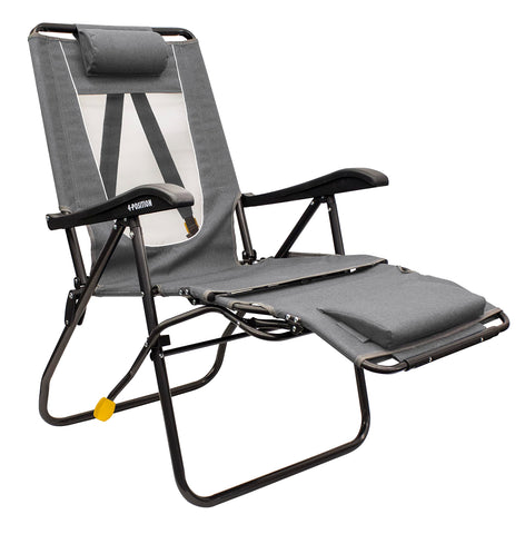 Legz Up Lounger offers secure angle via locking backrest.