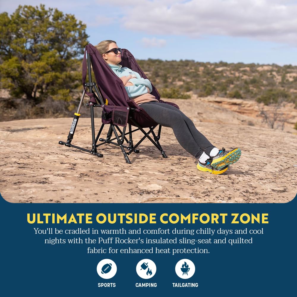 GCI Outdoor Puff Rocker Hunter folded-compact for easy transport