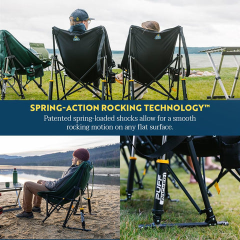 GCI Outdoor Puff Rocker Hunter mid-rocking action in use