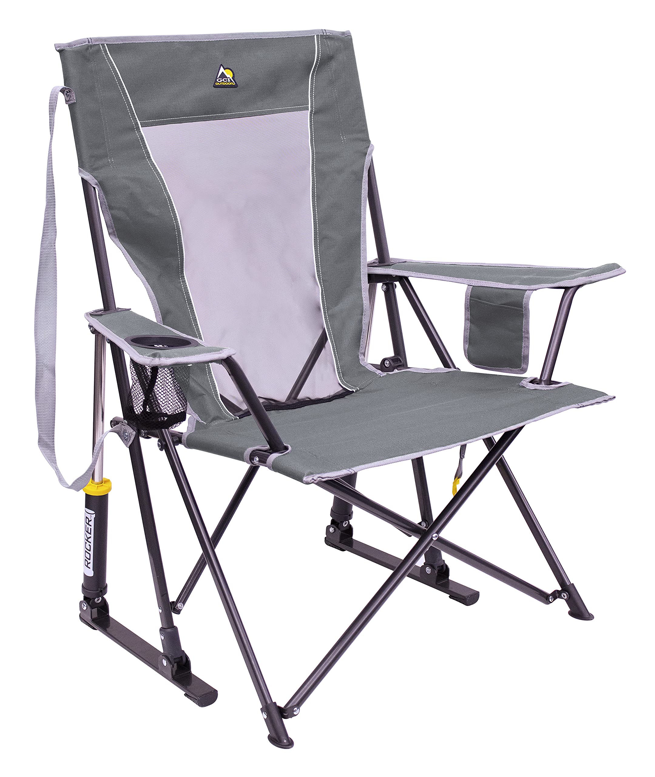 Folded GCI Outdoor Sunshade Rocker fits compactly for travel