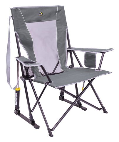 Folded GCI Outdoor Sunshade Rocker fits compactly for travel