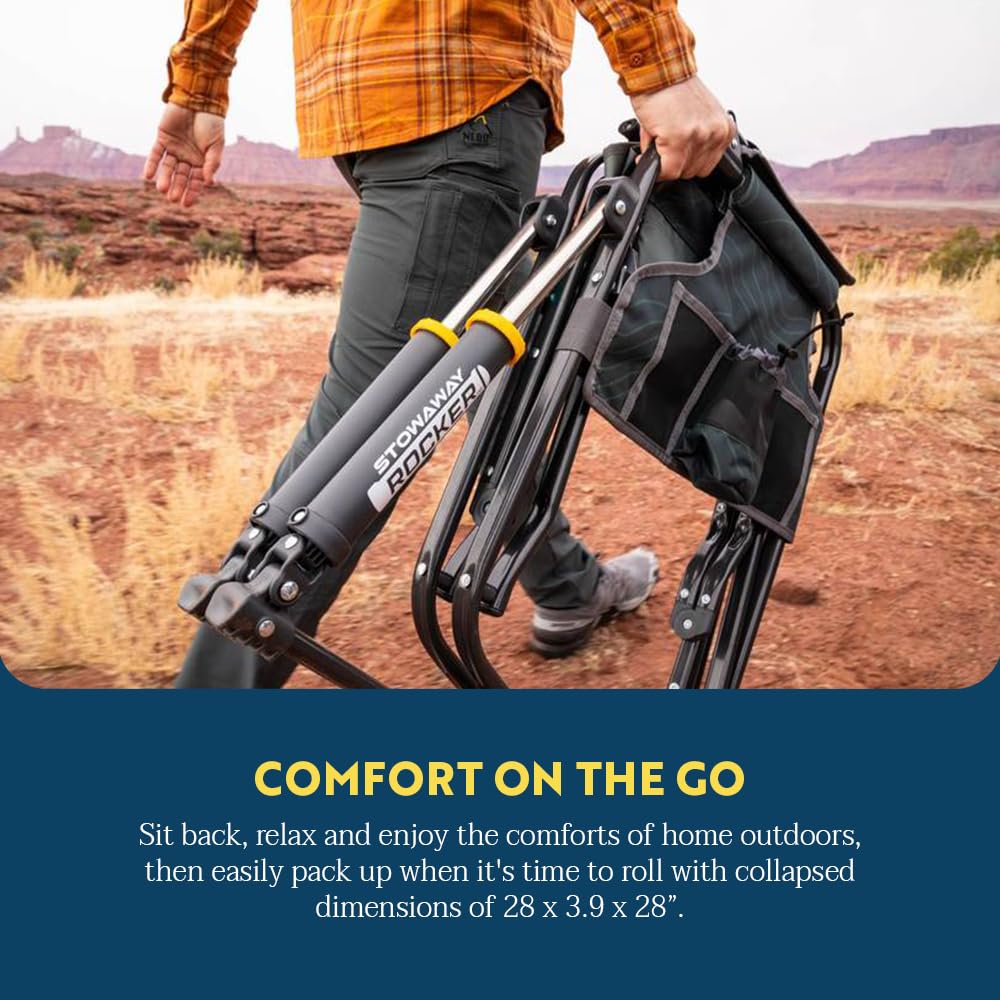 GCI Outdoor Stowaway Rocker outdoors on grass, beach, or concrete.