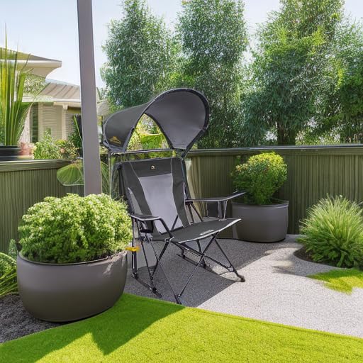 GCI Outdoor Sunshade Rocker with canopy extended for UPF 50+ shade protection