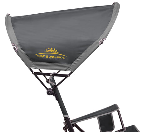 GCI Outdoor Sunshade Rocker folded compactly for transport and storage