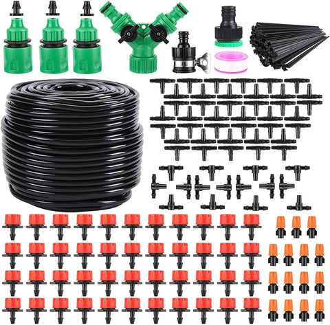 GCNBCNB drip irrigation main tube 164ft provides comprehensive garden coverage.