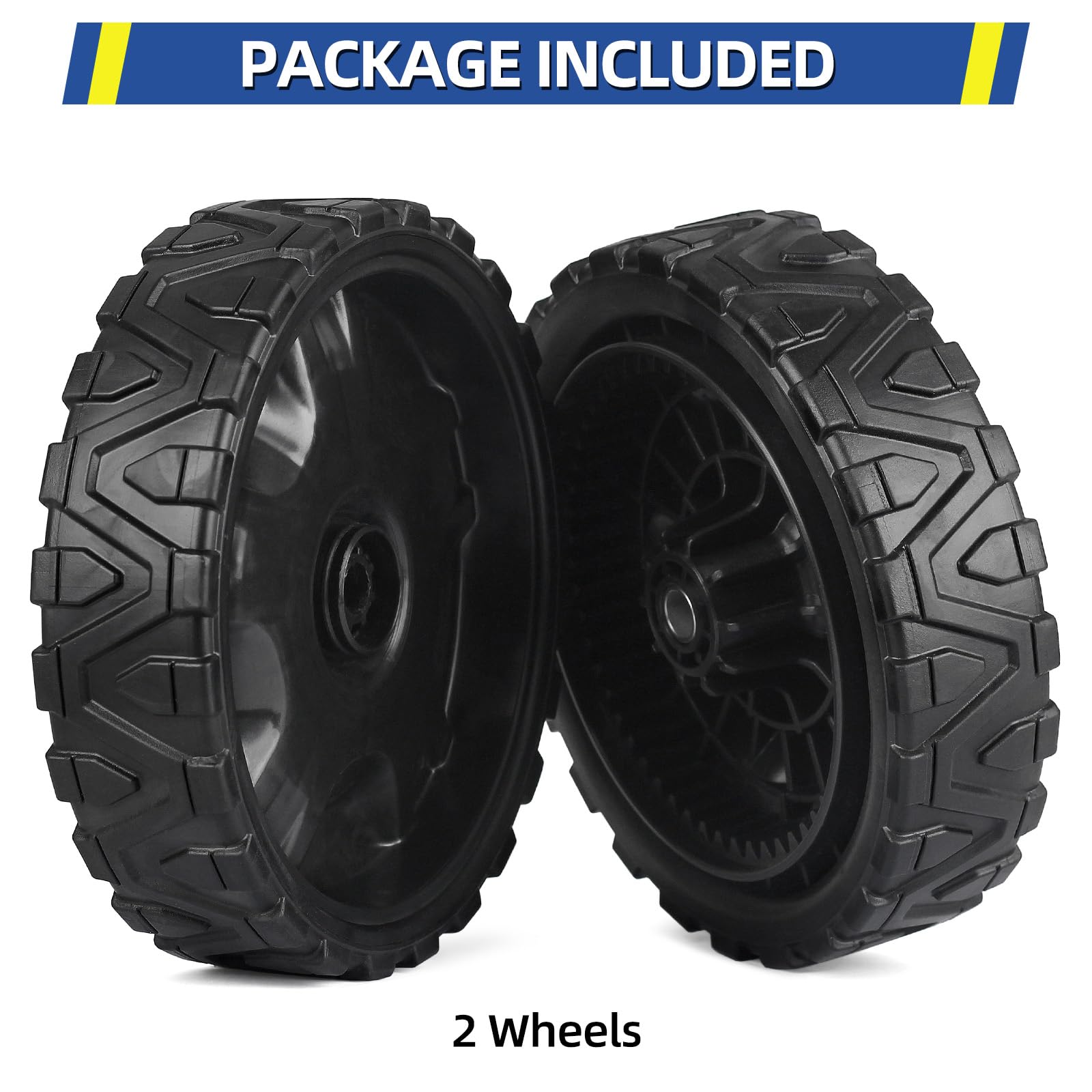 GICOOL 1/2 inch bore lawn mower wheel supports quick attachment.