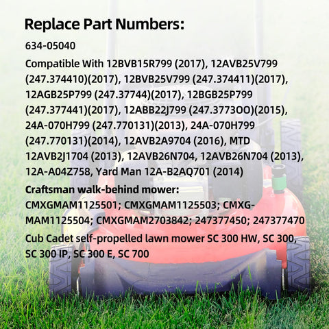GICOOL replacement part 634-05040 fits compatible walk-behind mowers.