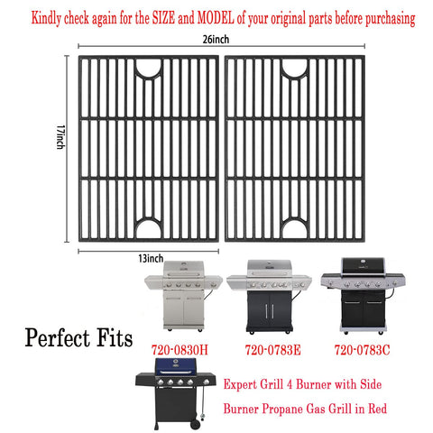 Gcostar 17in cast iron grill grate for Nexgrill 5-burner ensures even heat distribution