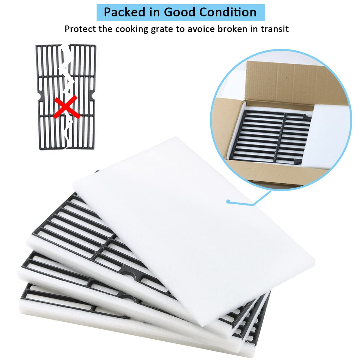 Gcostar 2-pack cast iron grates for versatile outdoor cooking