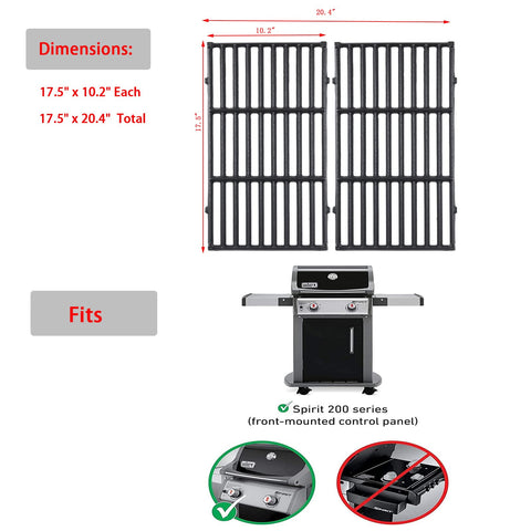 Gcostar 7637 two-pack grates provide durable replacement for extended grill sessions.