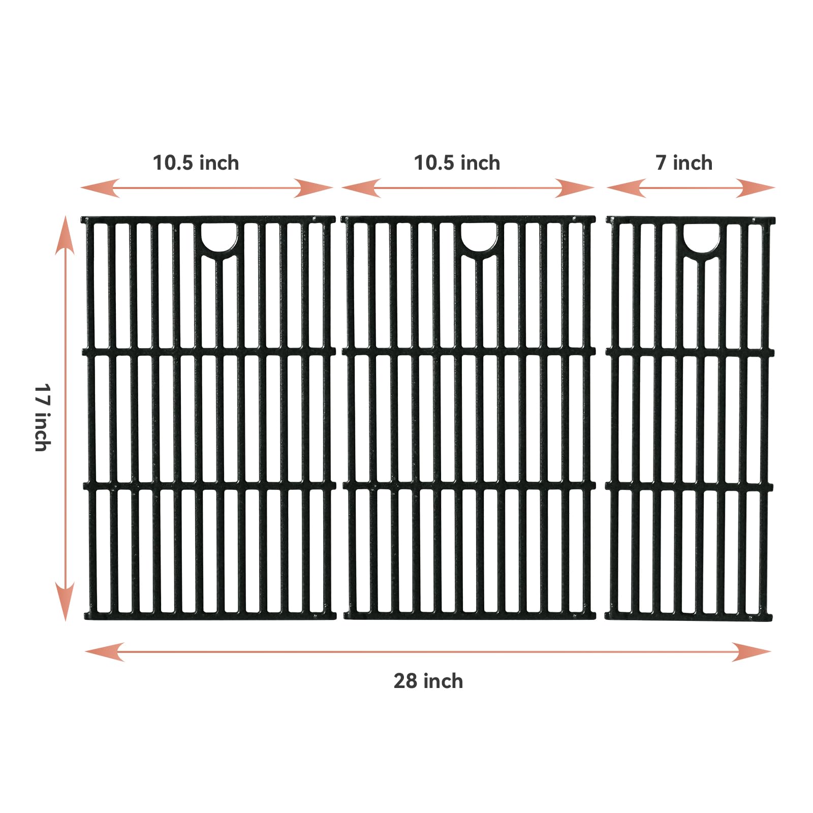 Gcostar cast iron grates for 463449021 show even heat distribution across the cooking surface.