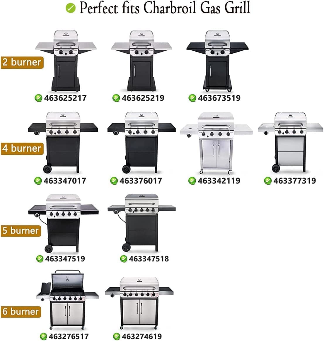 Gcostar 6-burner burner assembly for Charbroil provides steady flame.