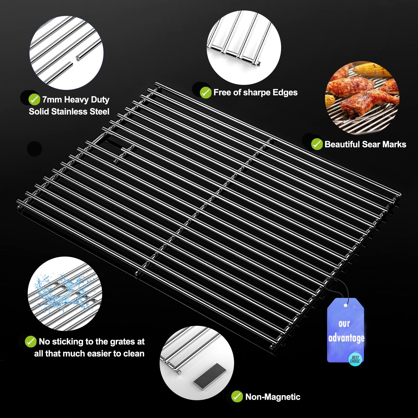 Gcostar heavy-duty 7 mm stainless steel resists corrosion and warping.
