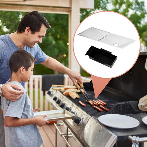 Easy installation steps to set the tray and insert the catch pan