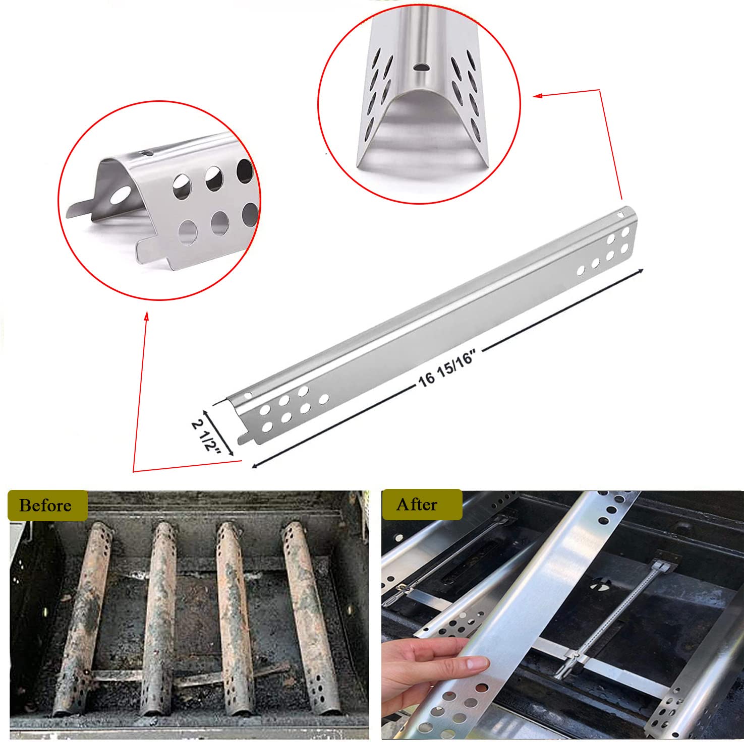 Gcostar adjustable crossover tubes fit multiple models and reduce hot spots.
