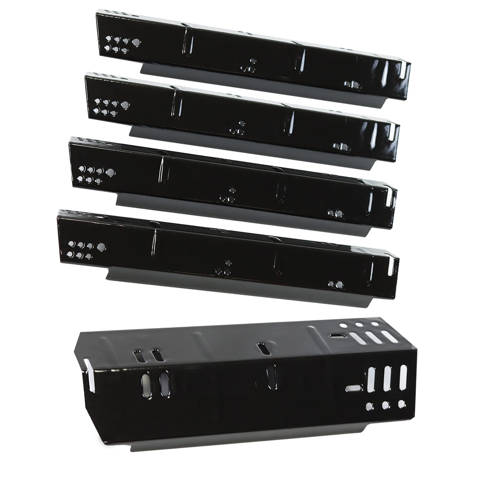 Gcostar porcelain steel heat plate on a Dyna-Glo 5-burner grill for even heat