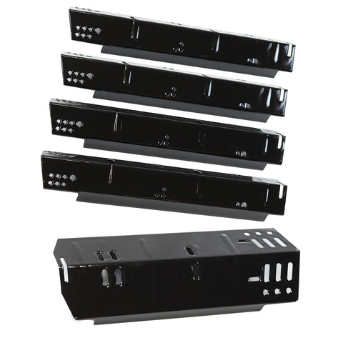 Gcostar porcelain steel heat plate on a Dyna-Glo 5-burner grill for even heat
