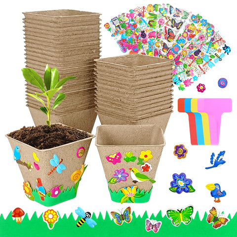 GCVOPTON 40-set garden pot craft kit for kids' creative planting projects