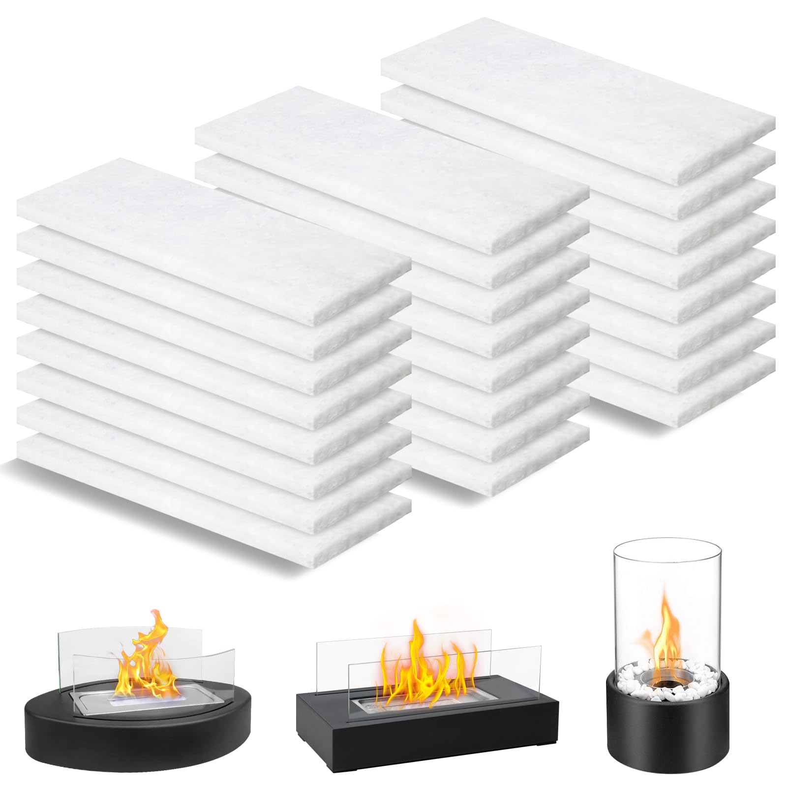 GCVOPTON ceramic wool wick for tabletop fire pit, 24pc pack, provides steady flame