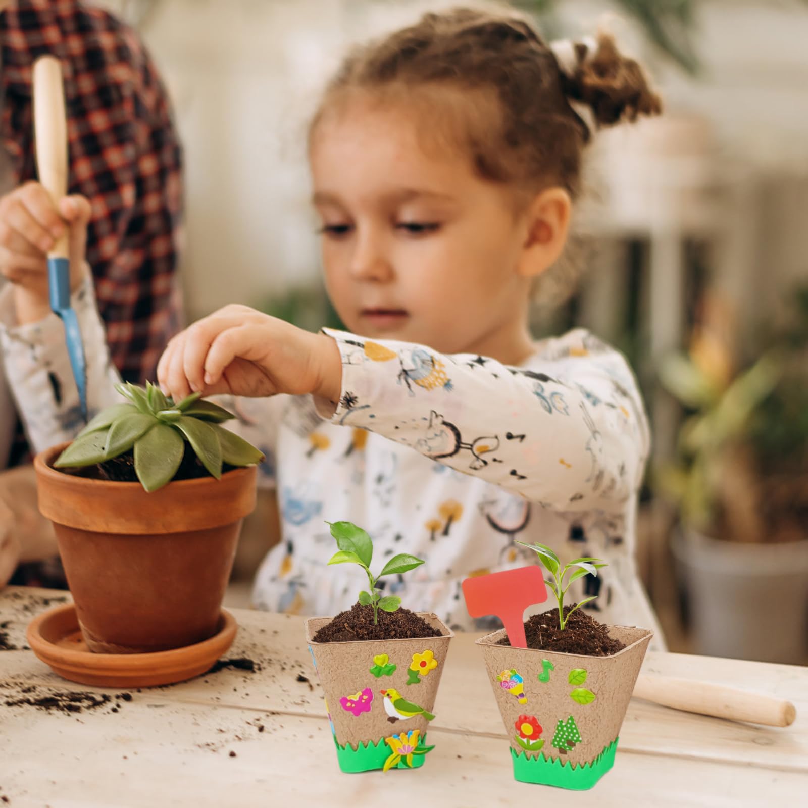 GCVOPTON random-pattern sticker sheets inspire playful pot decoration