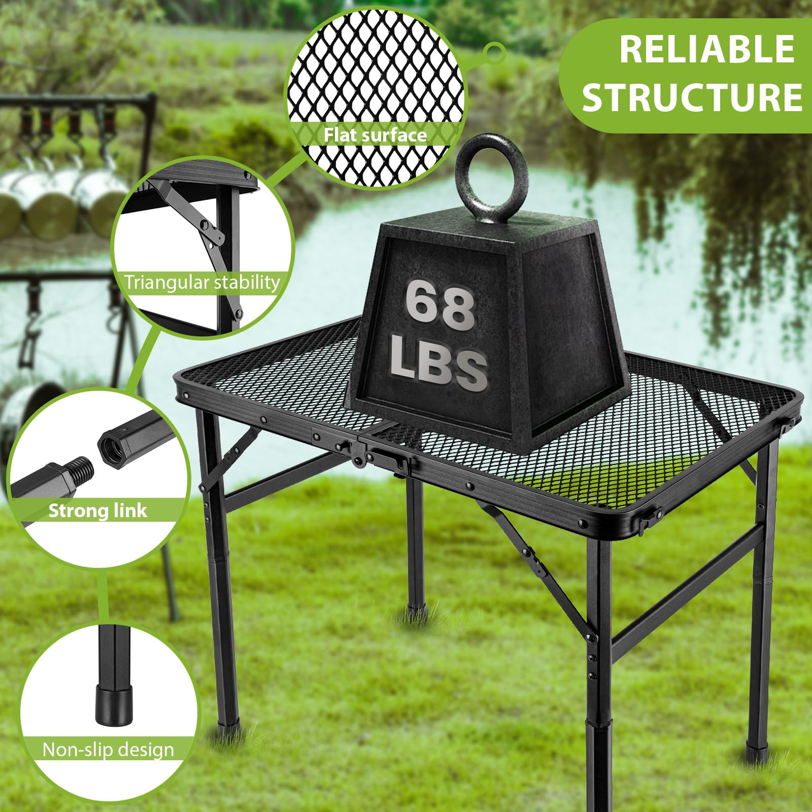 GDDGHS folding grill table height options for sitting or standing use.