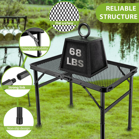 GDDGHS folding grill table height options for sitting or standing use.