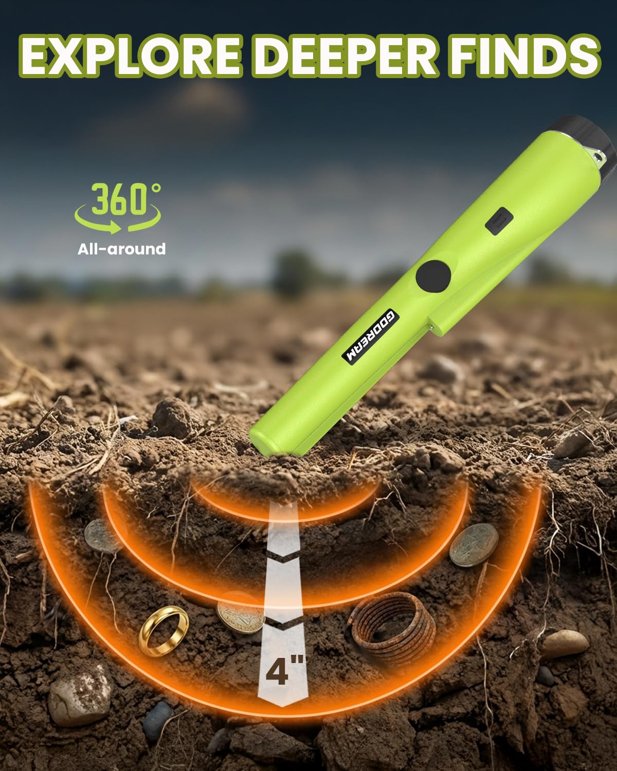 GDDREAM pinpointer one-button operation simplifies beginners' use.