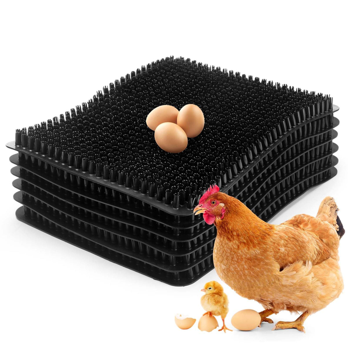 GDHSWJ chicken nesting pads 12x13 shown with clean, odor-free coop bedding.