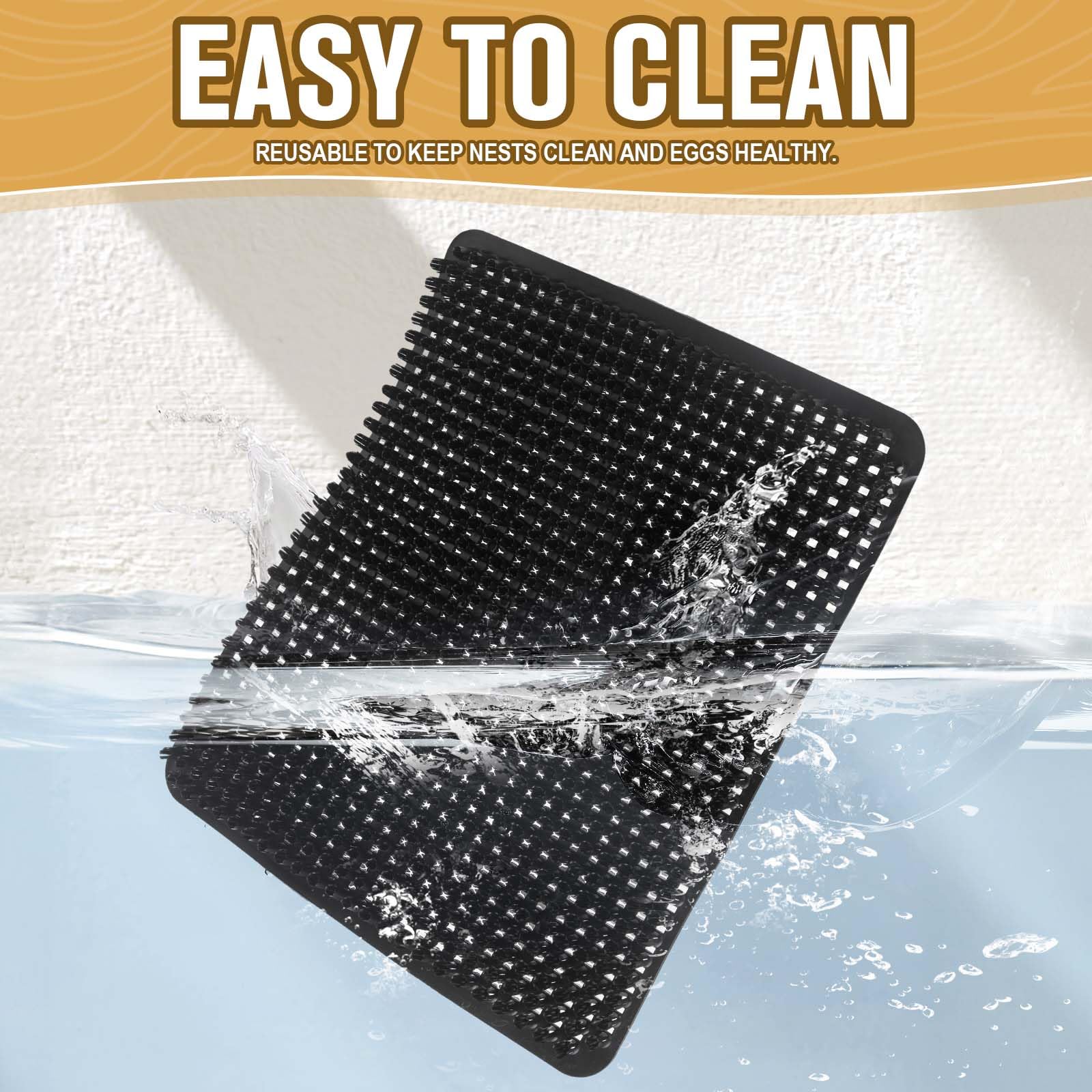 GDHSWJ washable nesting pads in the coop promote easy cleaning and reuse.