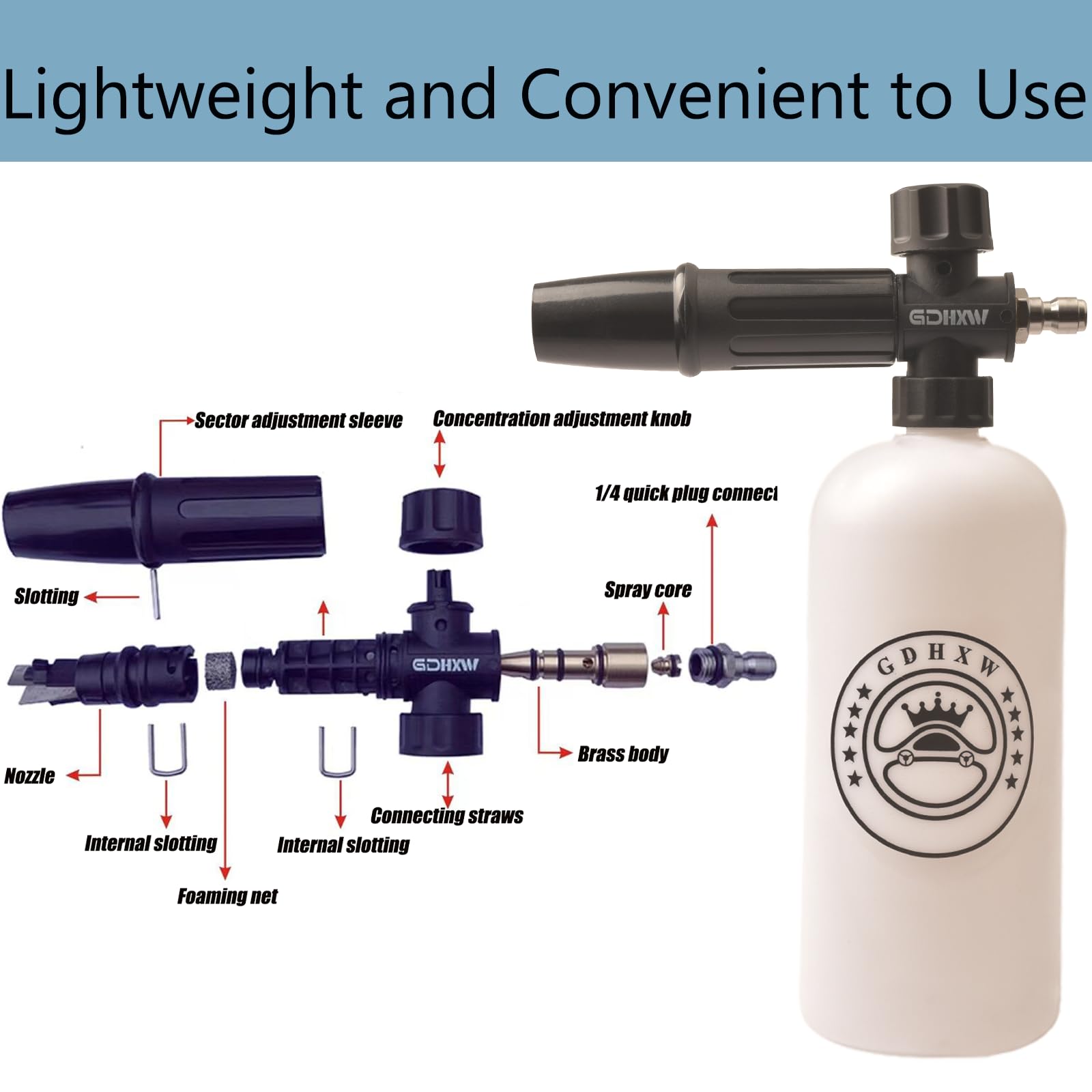 GDHXW nylon foam cannon enables efficient foaming on vehicles