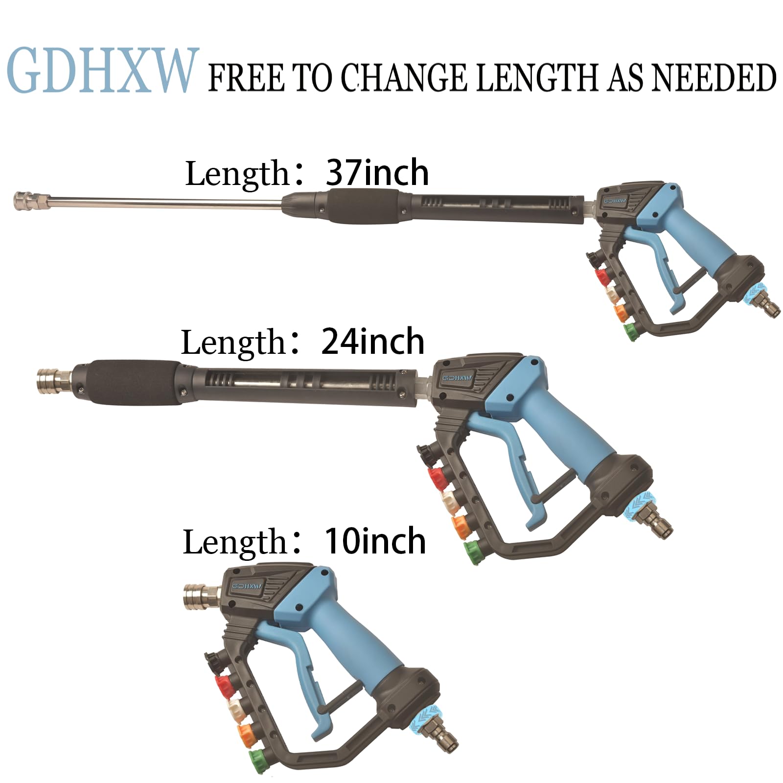 GDHXW two extension wands extend reach for hard-to-clean surfaces.