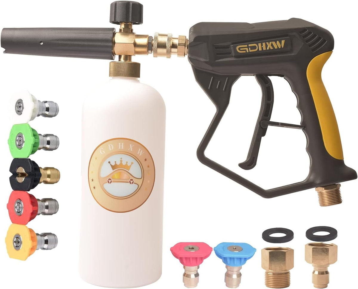 GDHXW X-887 foam cannon with brass core for steady car washing foam.