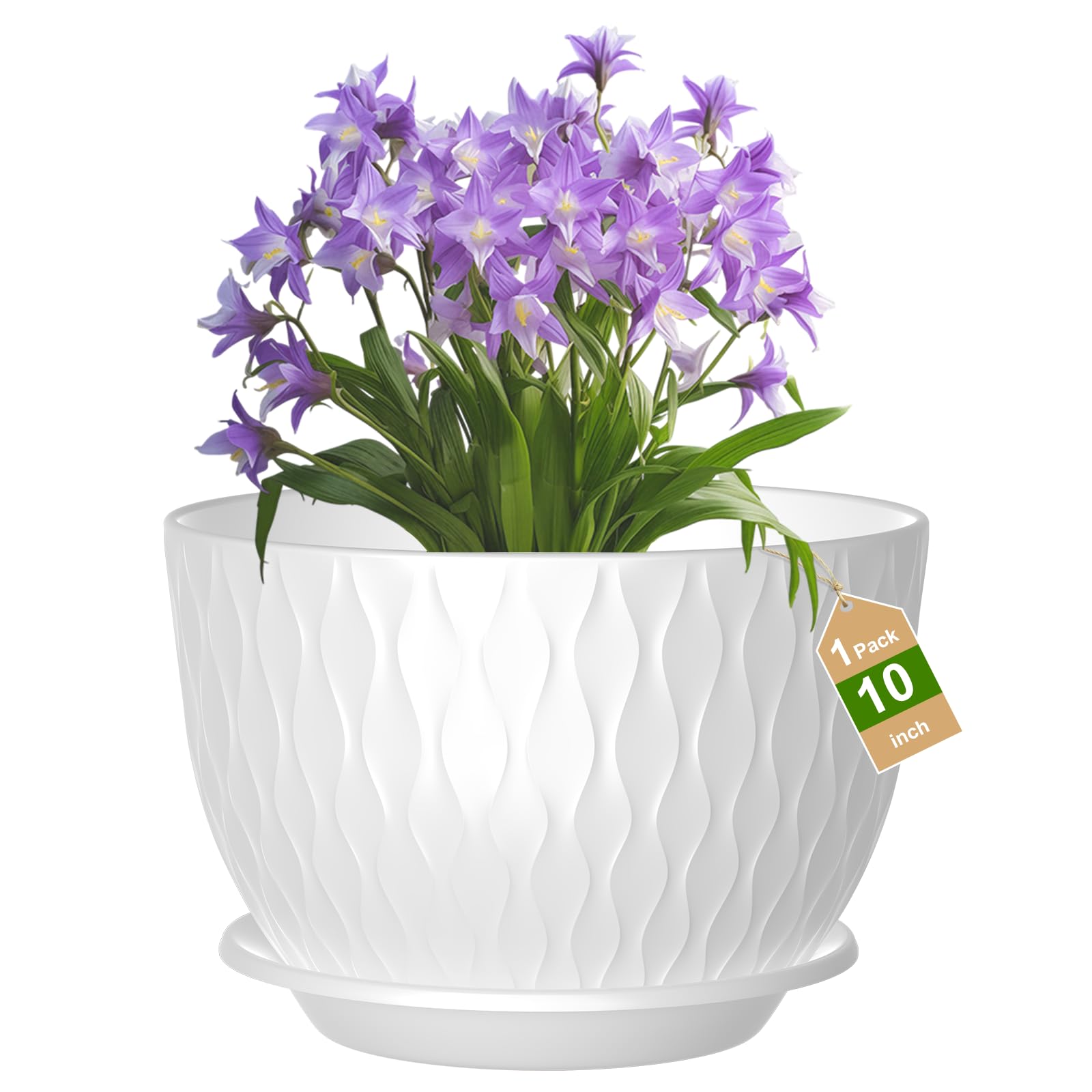 GDJUQZ 10 inch plant pot with mesh drainage holes for better airflow.